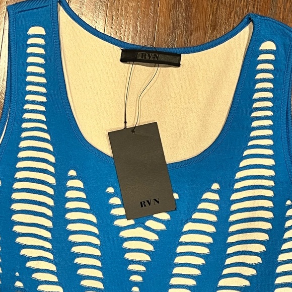 RVN Cutout Illusion Jacquard Maxi Blue Sand - Picture 5 of 12